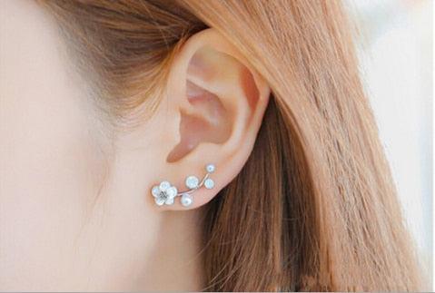 2019 New Fashion Bijoux Exquisite Simulated-pearl Climber Modern Beautiful Flower Tree Branch Stud Earrings For Women Jewelry