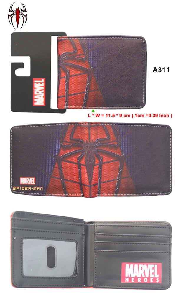 Portefeuille de super-héros populaire Anime The Avengers Hero Spider-Man portefeuille mignon adolescent garçon Spider Spiderman portefeuille et sac à main en cuir