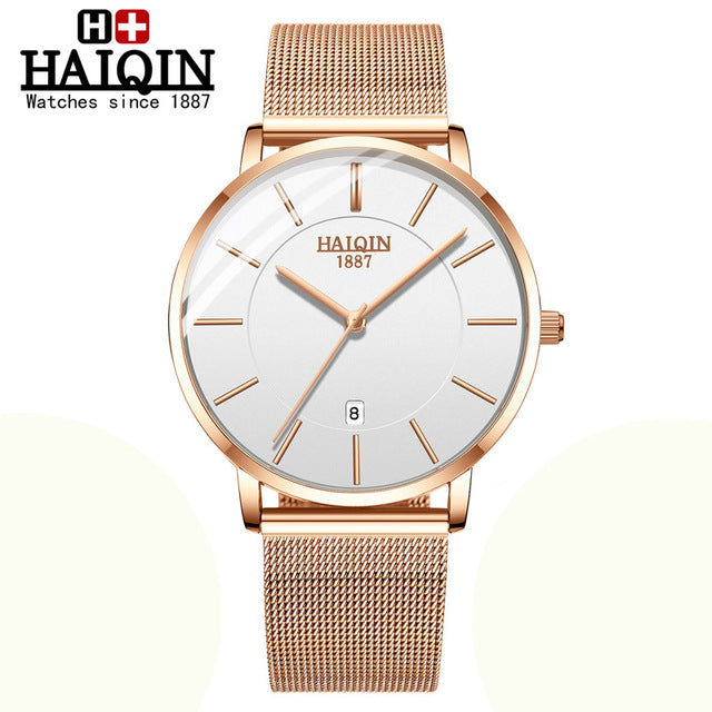 HAIQIN 2019 Fashion Mechanical mens watches top brand luxury sport wristwatch men waterproof Quartz mens clock Relogio Masculino