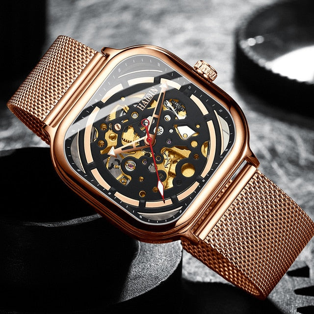 HAIQIN 2019 Fashion Mechanical mens watches top brand luxury sport wristwatch men waterproof Quartz mens clock Relogio Masculino
