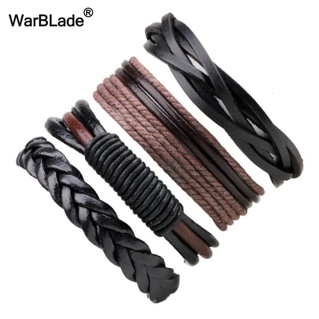 Genuine Leather Bracelets Set