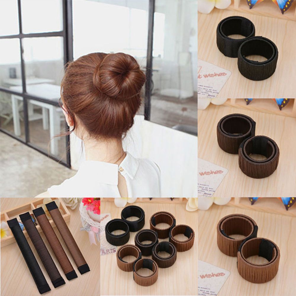 1 pc Synthetic Wig Donut Hair Bun Maker women Headband Magic bun maker Hair Accessories French Dish Twist Hair style Tool